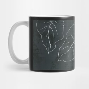 Two Leaves minimalist line drawing Mug